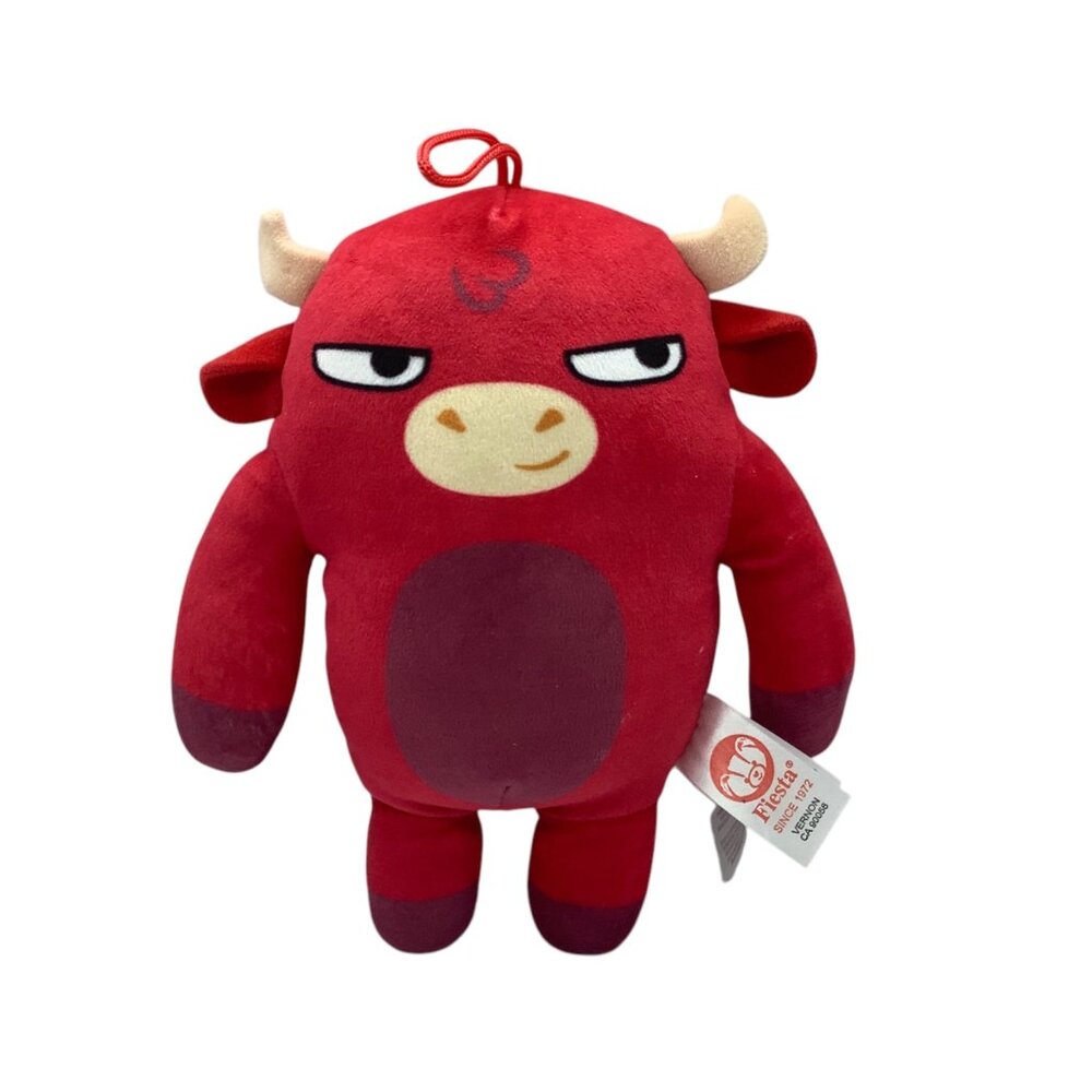 Fiesta Shifty Eyes Beef Steak 8" Standing Plush Bull Toy Stuffed Animal